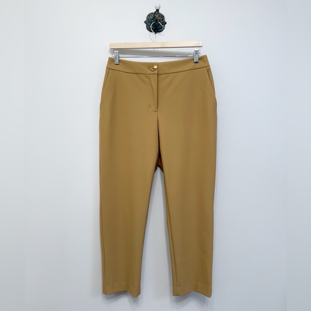 Donna Karan New York Tan Luxe Stretch Dress Career Pant Tapered Ankle Women’s  8